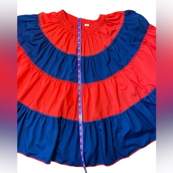Vintage Red/Blue Striped Dancing Circle Skirt - Picture 11 of 14